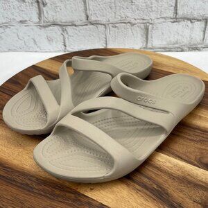 Crocs Kadee II 506756 Womens 10 Strappy Flats Slip On Beige Matte Sandals